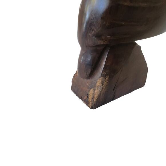 Vintage Art Hand Carved Pelican Wood Figurine Paper Weight Nautical Home Decor - Picture 7 of 11